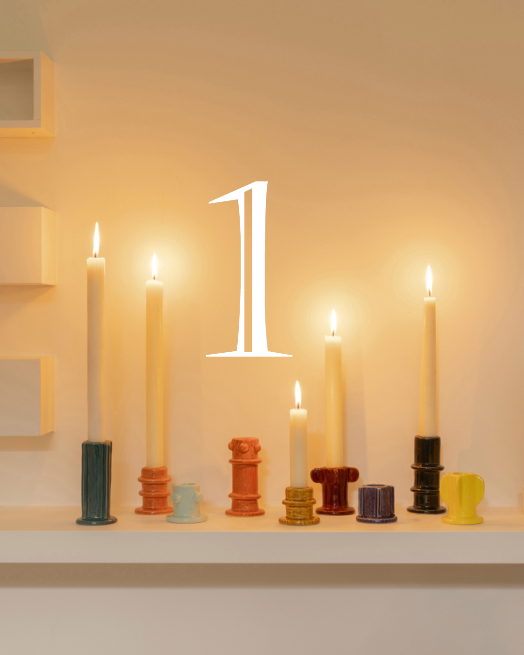 AVK1_MOLLY - Kerzenleuchter Bunt 3er SET