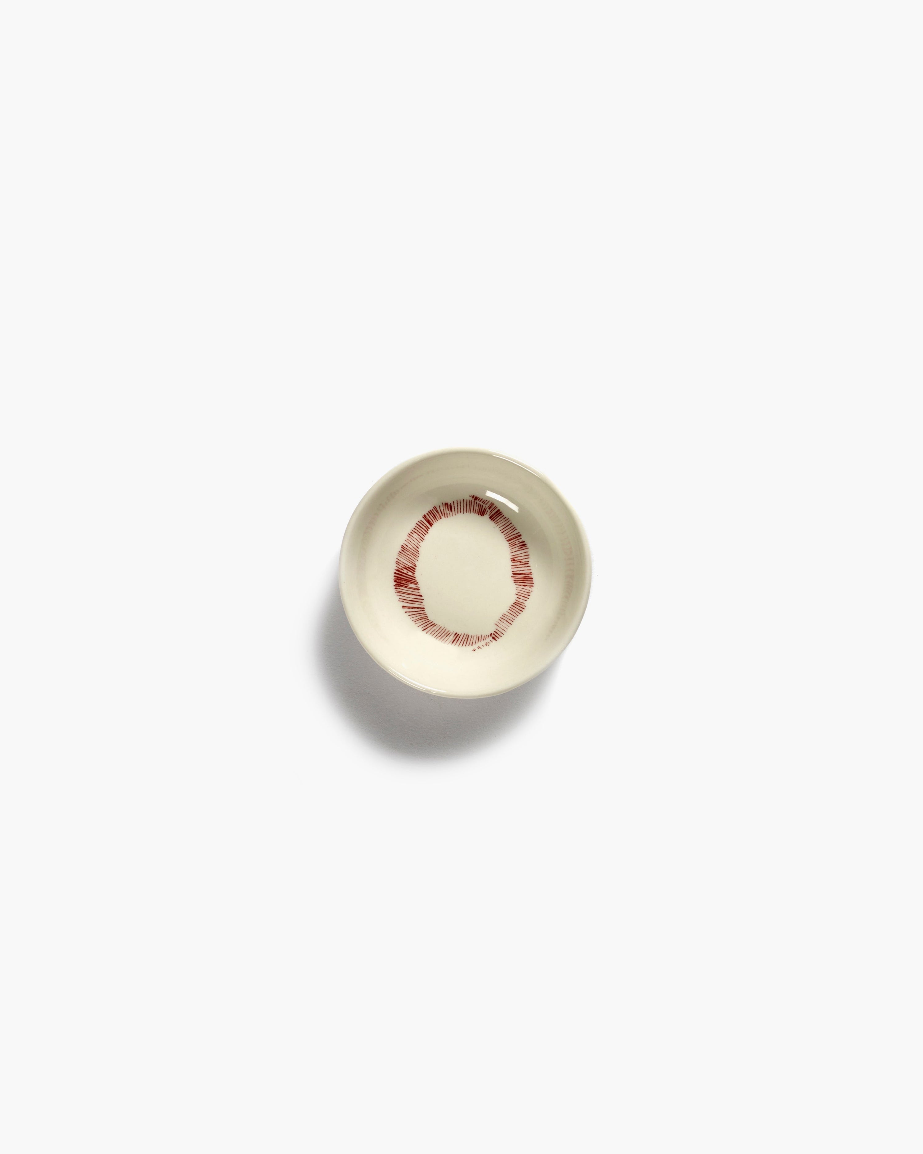 FEAST - Bowl (XS) white - red stripes