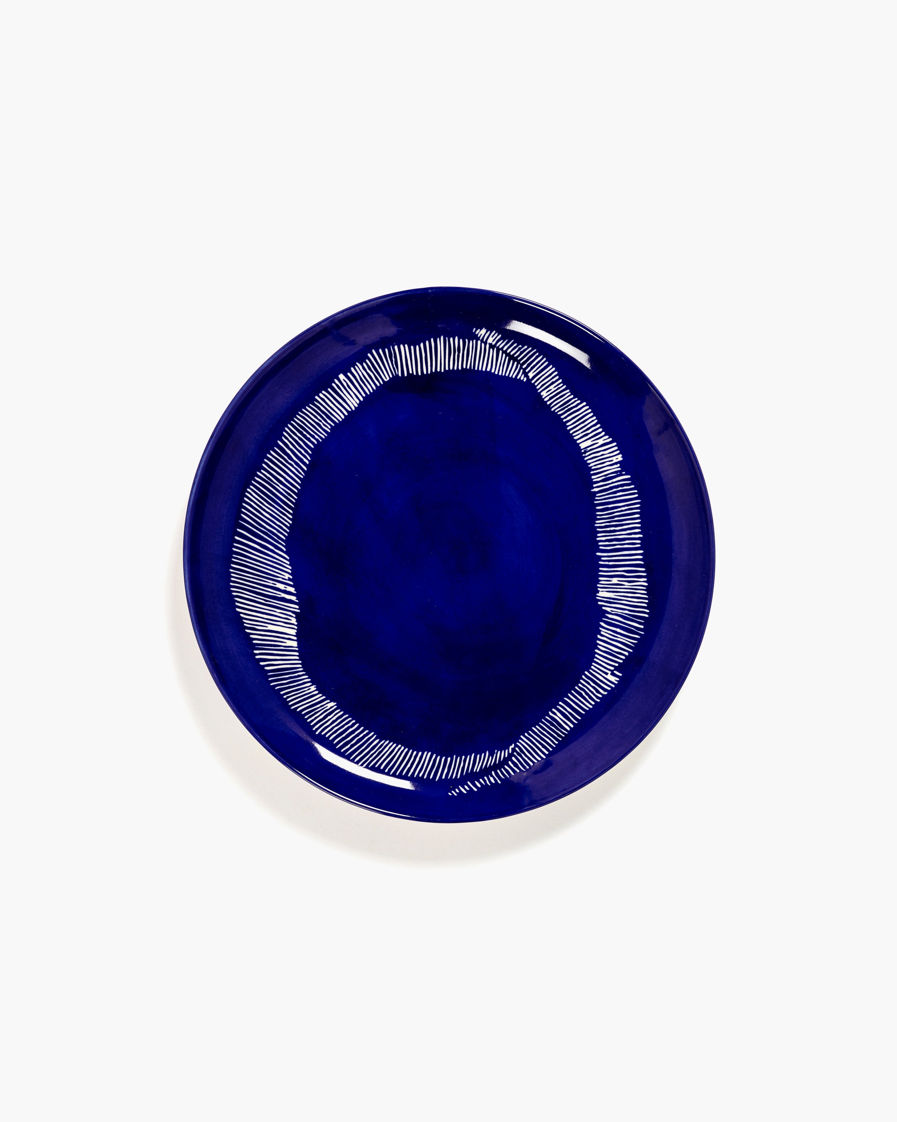 FEAST - dinner plate dark blue - white stripes