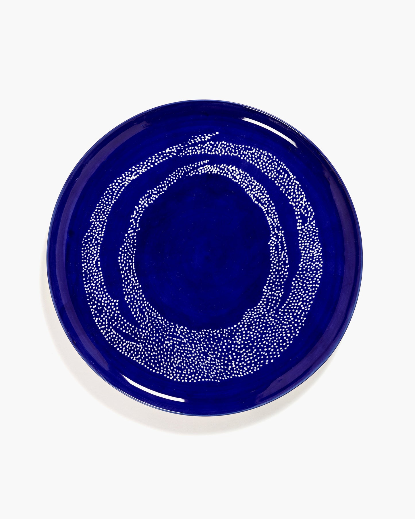 FEAST - serving plate dark blue and white dots