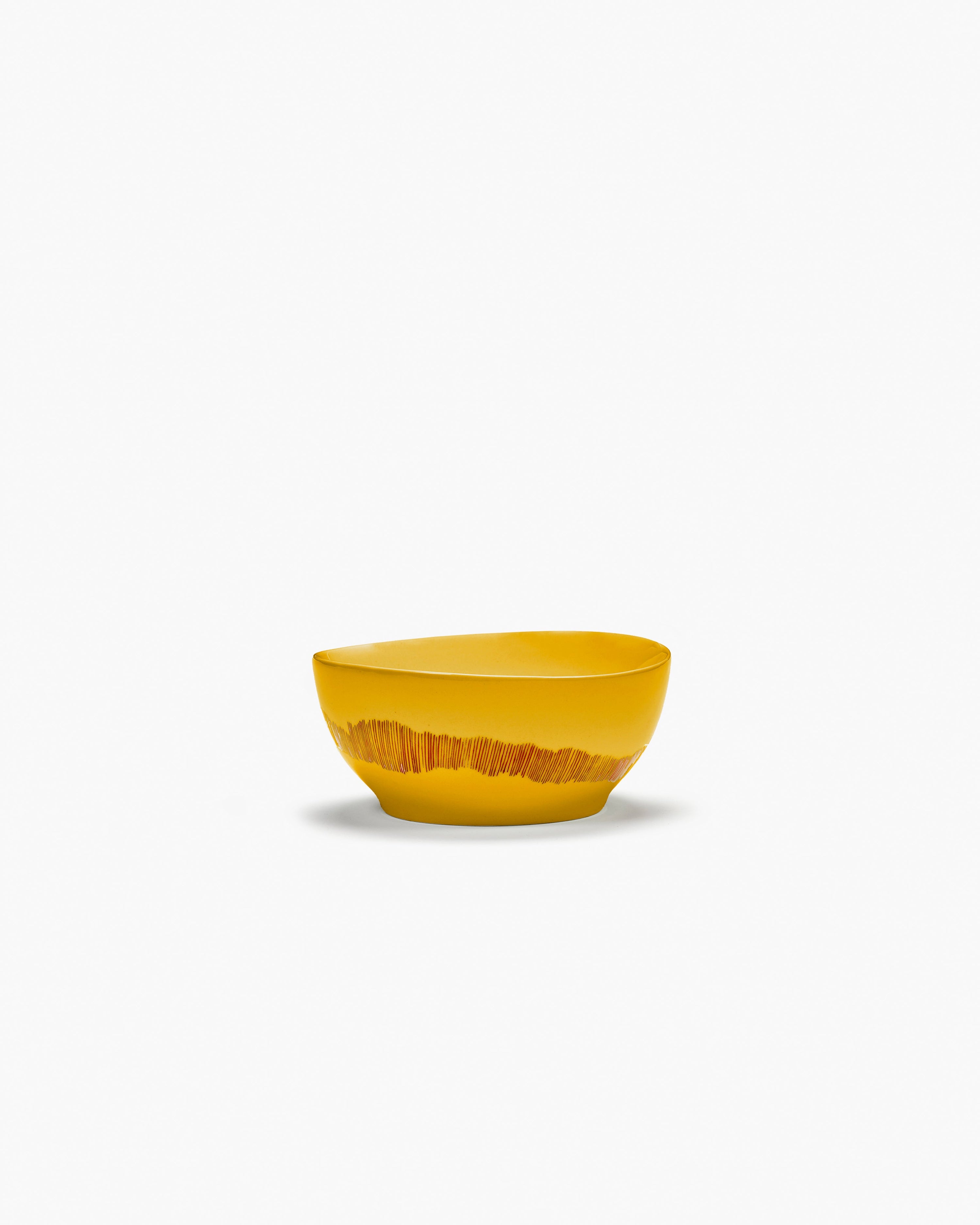 FEAST - Bowl (S) yellow - red stripes