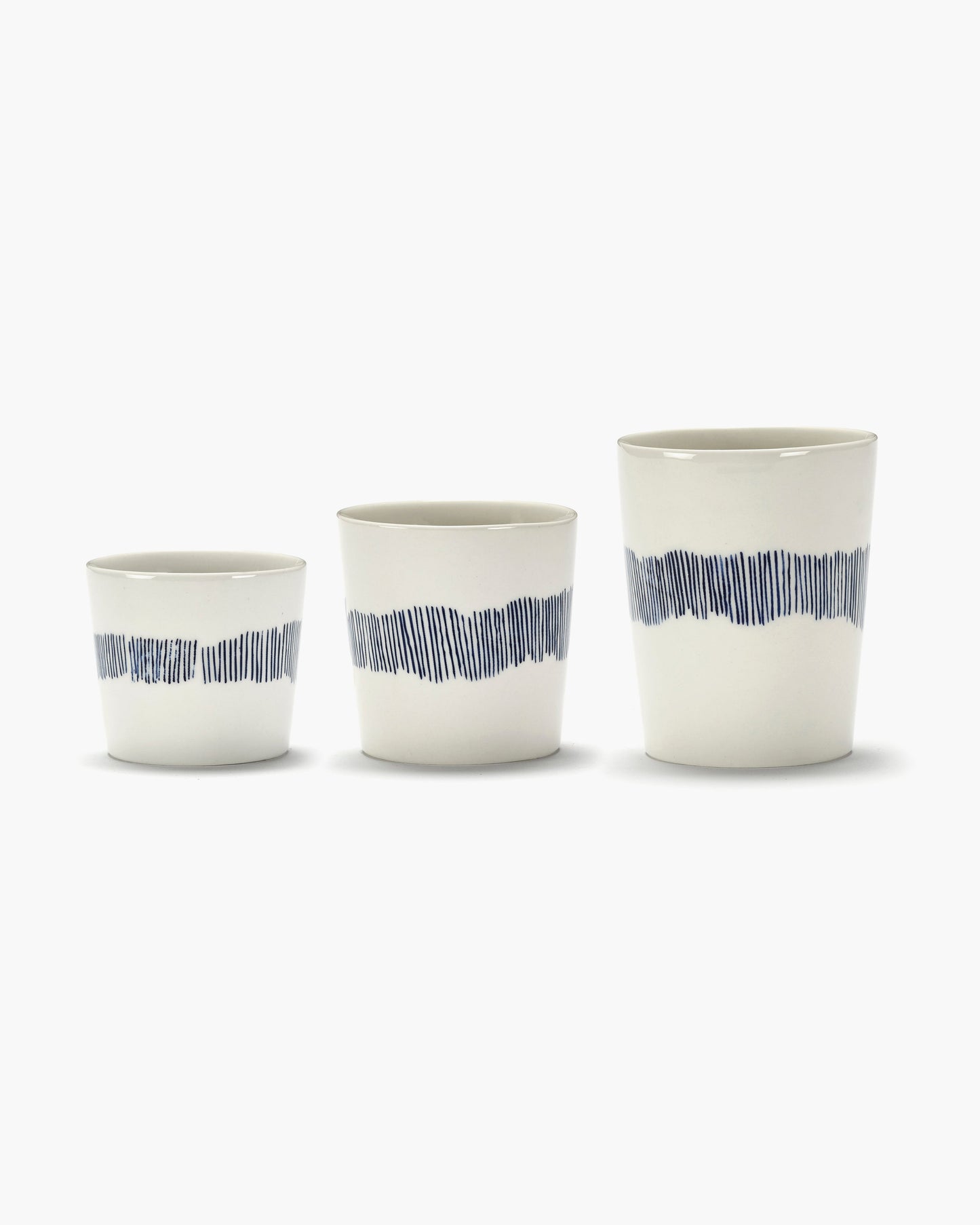 FEAST - coffee cup white - blue stripes