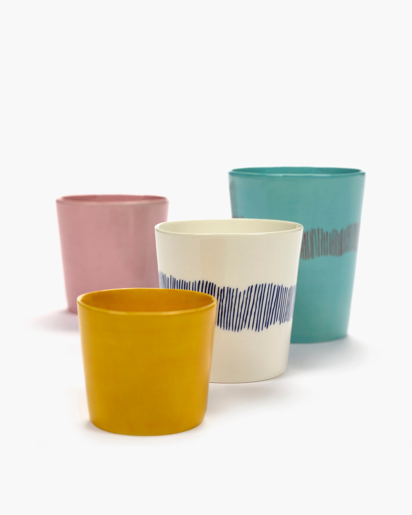 FEAST - coffee cup white - blue stripes