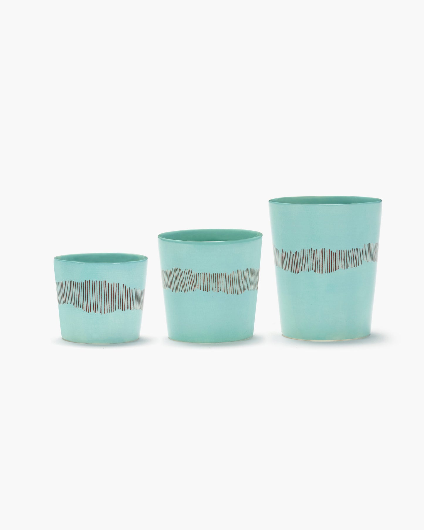 FEAST - coffee cup azure blue - red stripes
