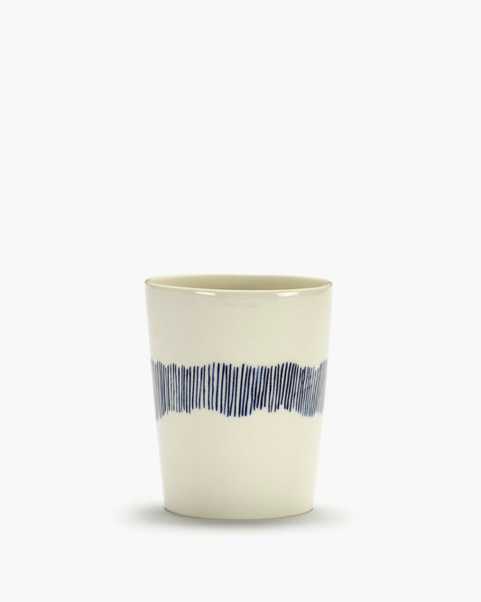 FEAST - tea mug white - blue stripes