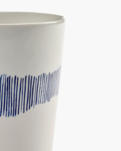 FEAST - tea mug white - blue stripes