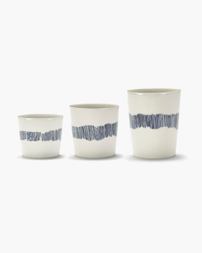 FEAST - tea mug white - blue stripes