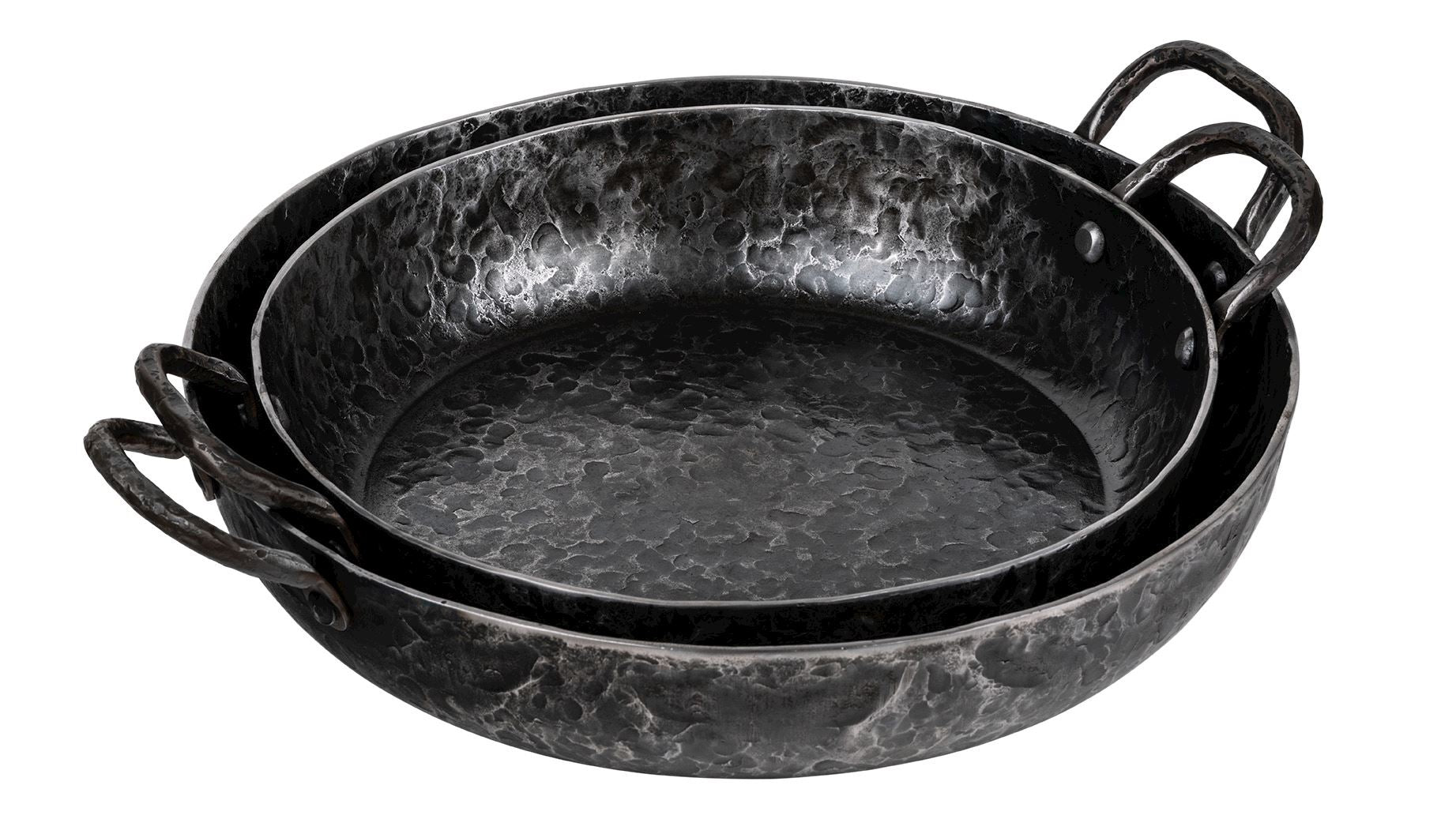 SDV FORGED BBQ STAHL GRILLPFANNE MIT HENKELN 28CM