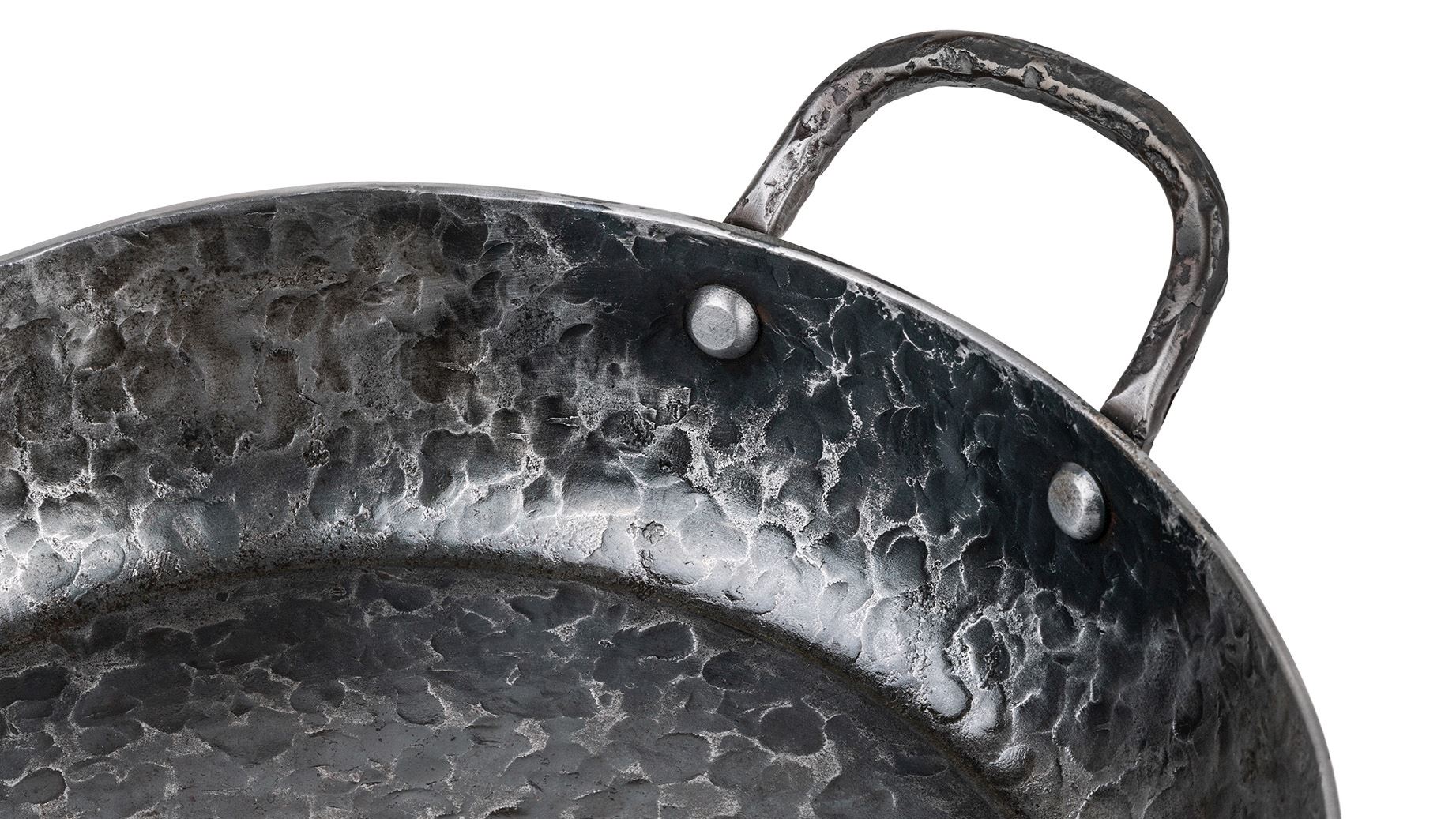 SDV FORGED BBQ STAHL GRILLPFANNE MIT HENKELN 28CM