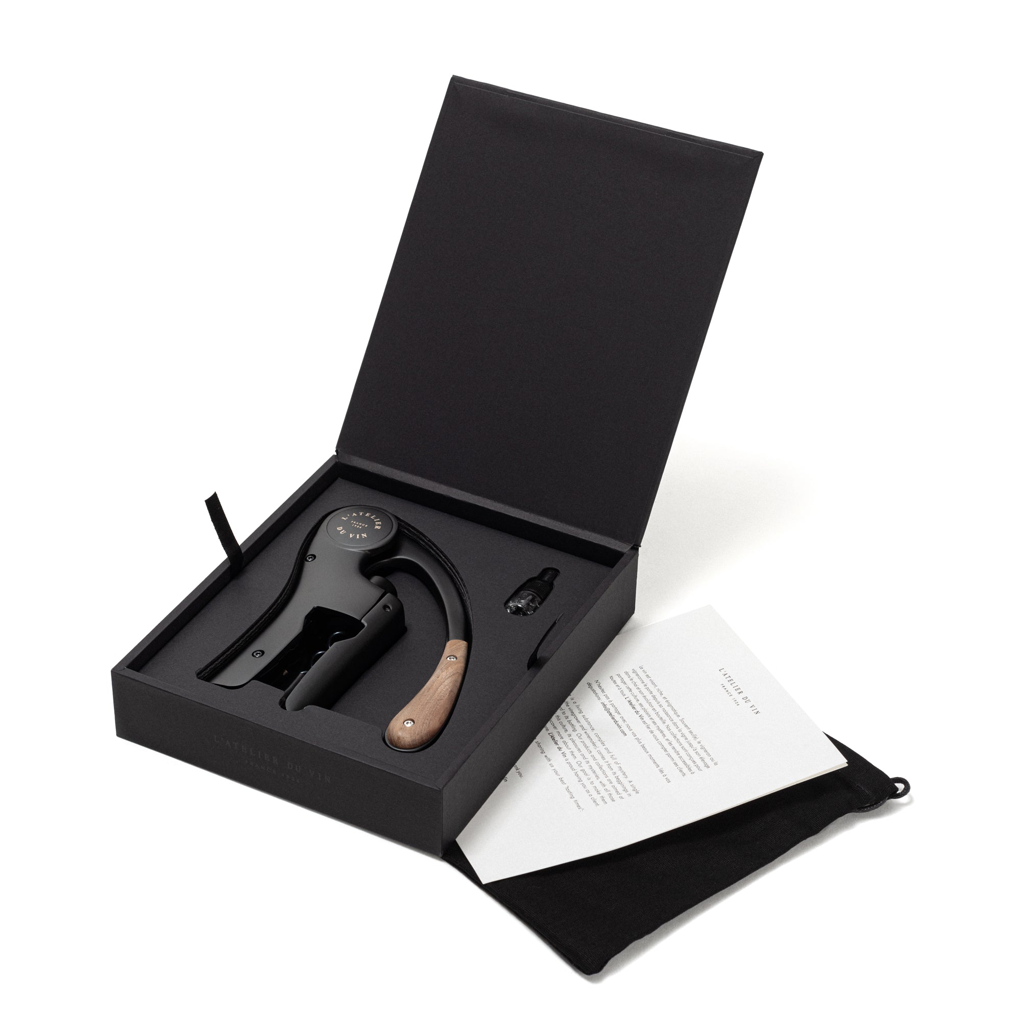 Oeno Motion Wood & Black - Hebelkorkenzieher mit Walnussholzgriff