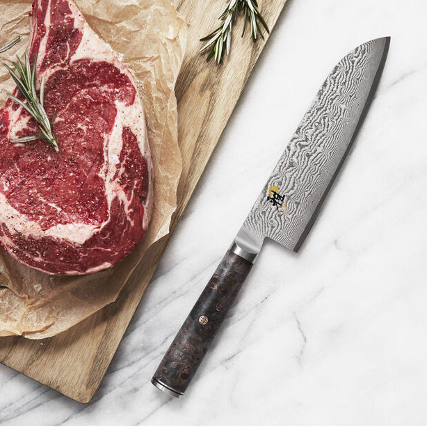 MIYABI BLACK 5000MCD67 - Santokumesser 18 cm, Glattschliff