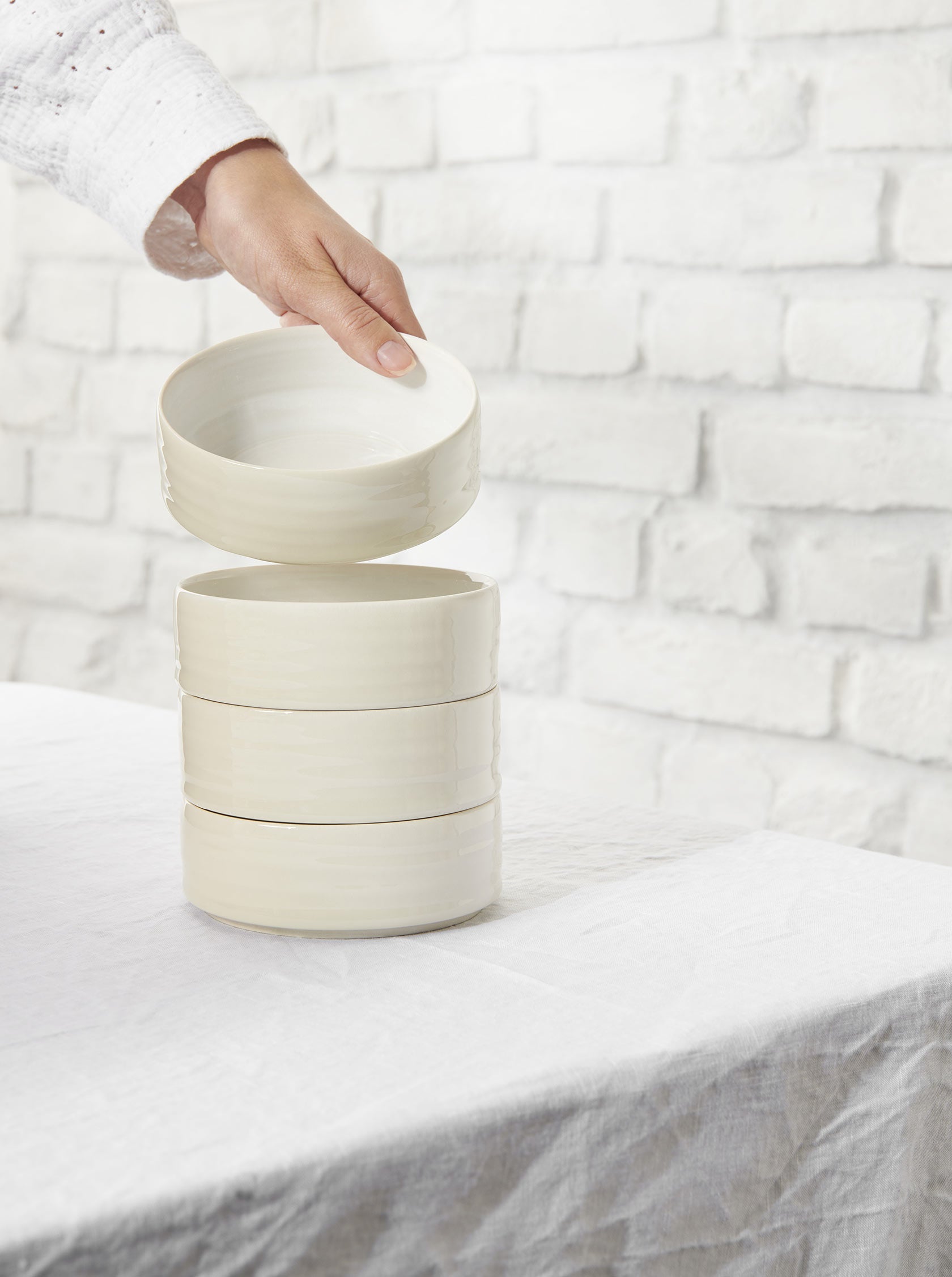 RE:GLAZE - Bowl Ø16.0, spotted white