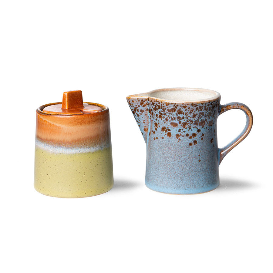 70s CERAMIC - Milk &amp; sugar jug ​​Berry/Peat