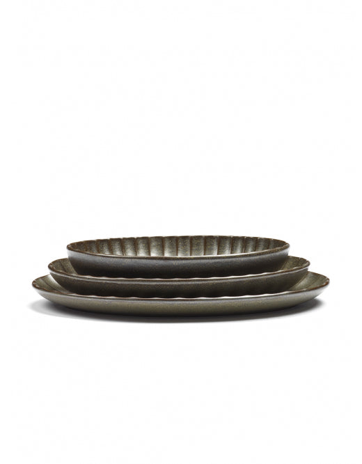 INKU - serving bowl oval green